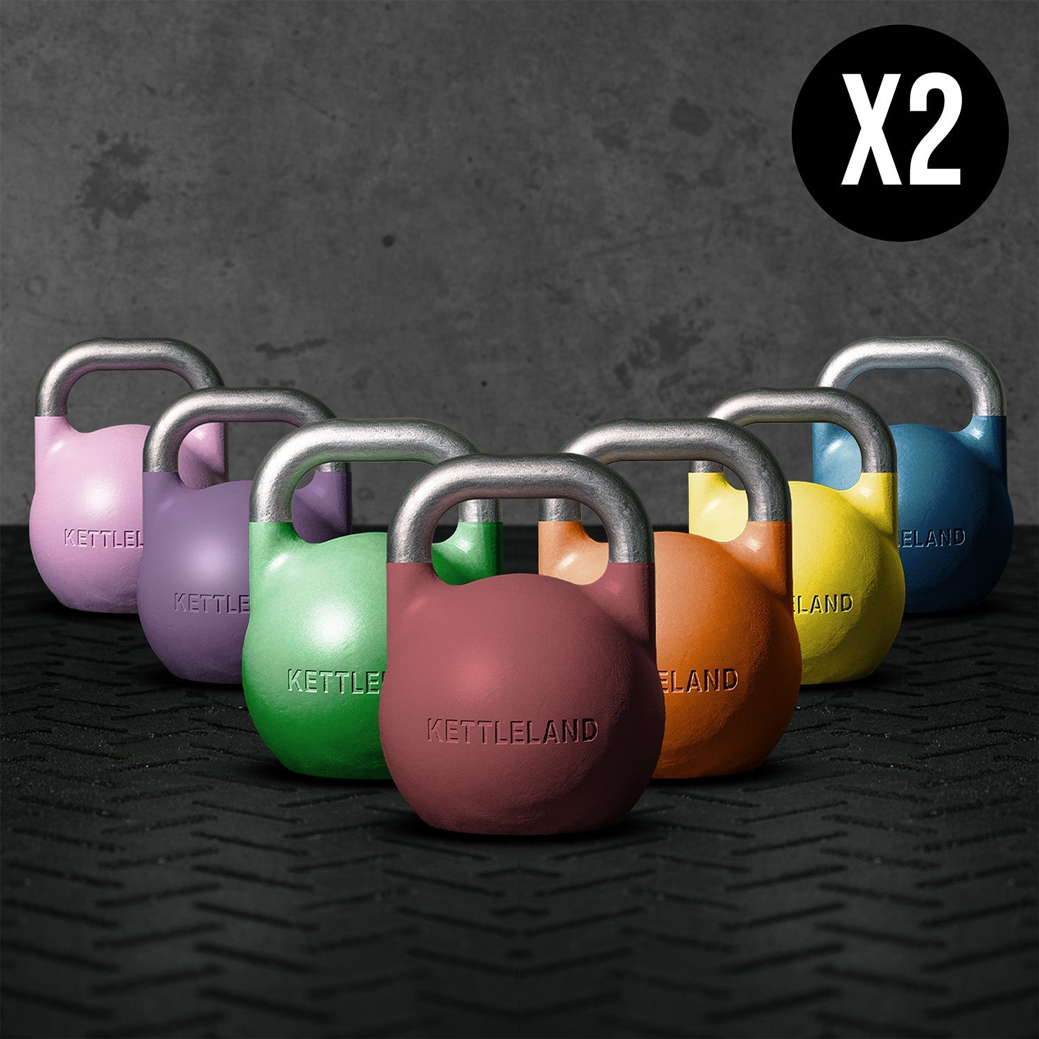 Pack completo DOBLE Kettlebells Kettleland Kettleland - Material Oficial Mundiales IKMF - Kettleland Mallorca